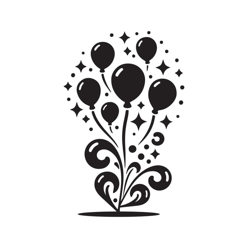 Black Balloons Silhouette for Web Use vector