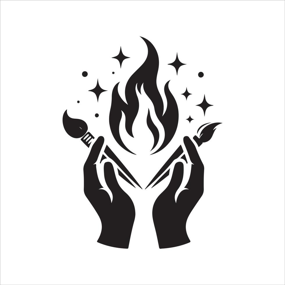 Professional Fire Flame Silhouette vector