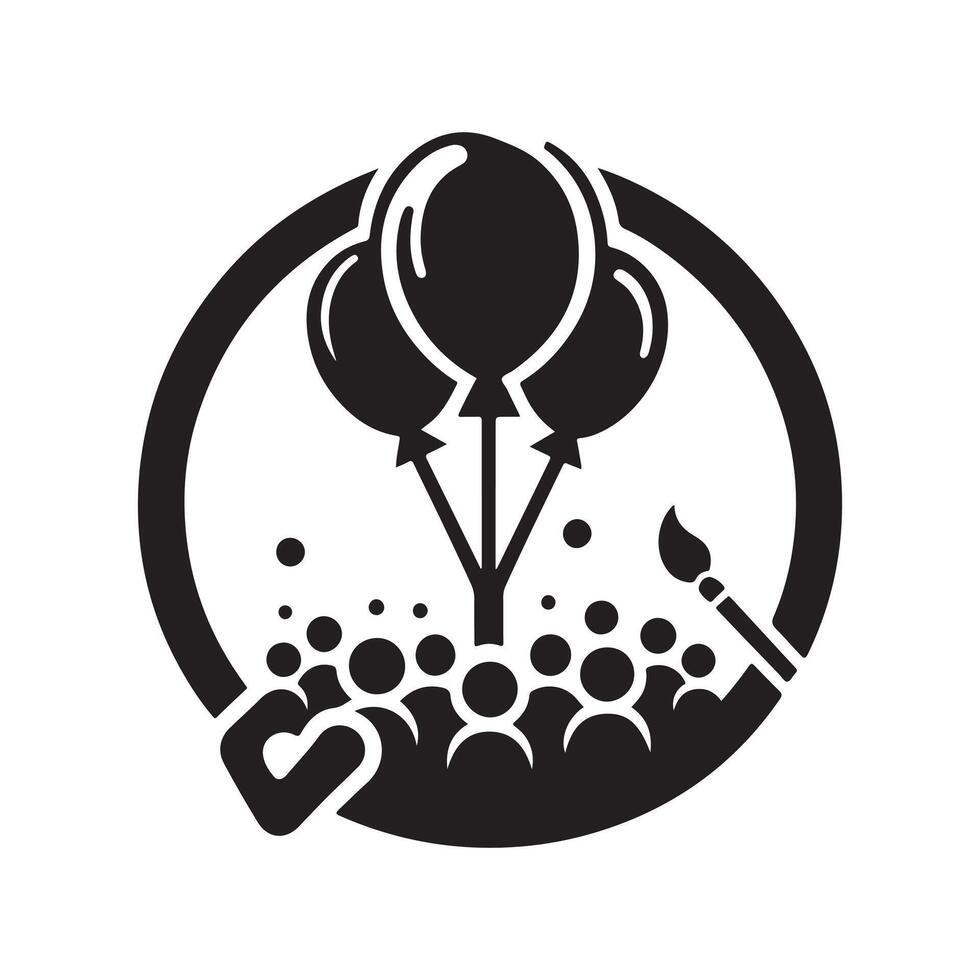 Printable Black Balloons Silhouette vector
