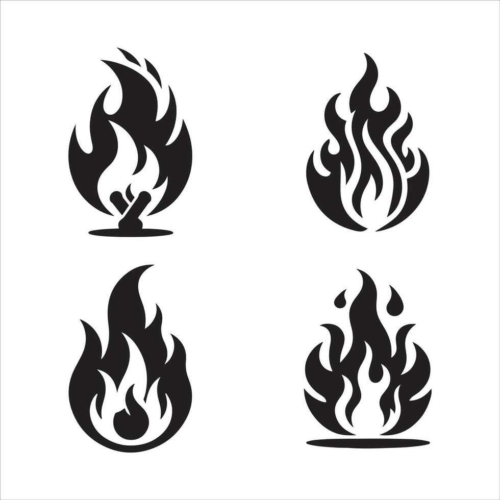 Fire Flame Silhouette for Branding vector