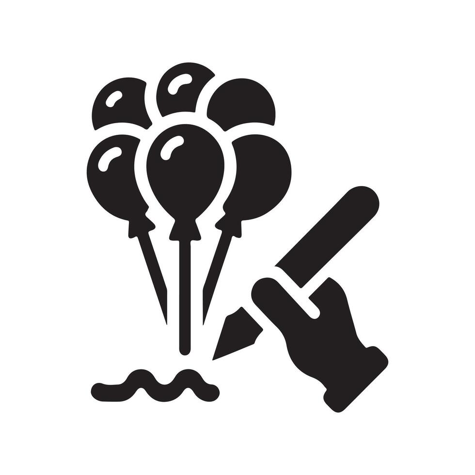 Cartoon Style Black Balloons Silhouette vector