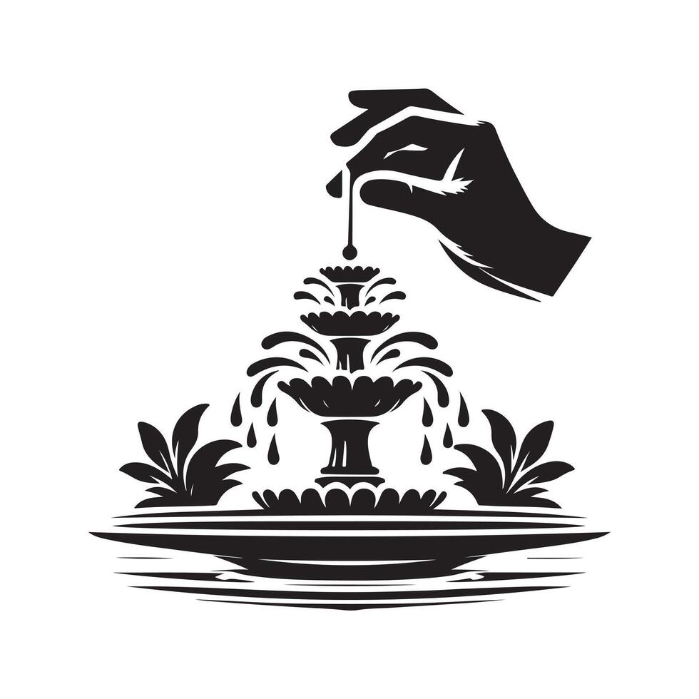 Artificial Fountain Black Image for Commercial Use vector