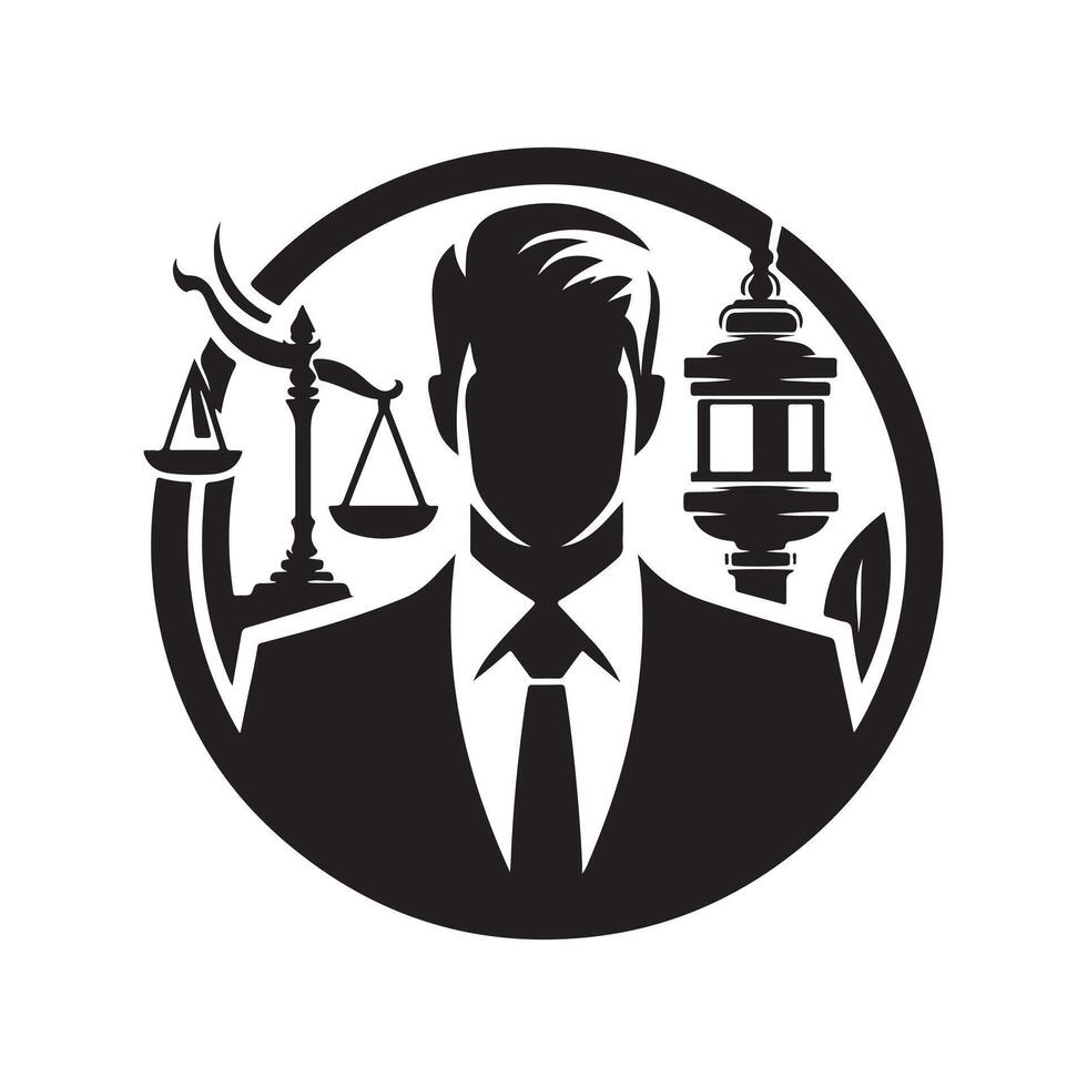 Black Law Illustration for Legal Projects vector