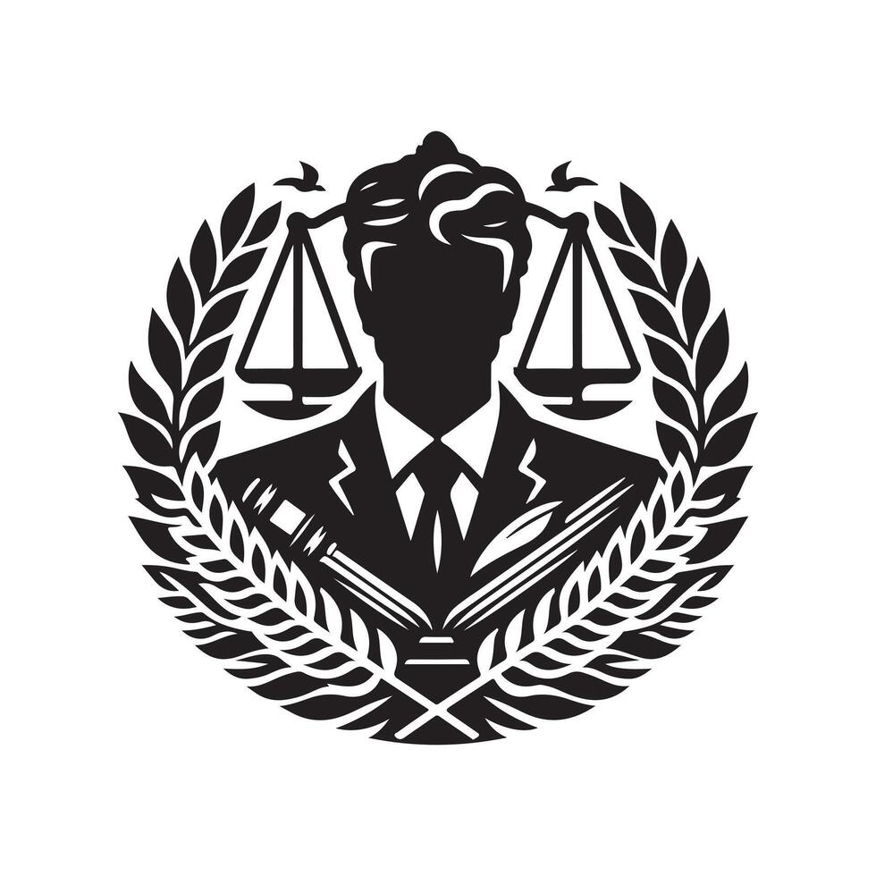 Elegant Black Law Silhouette for Advertisements vector