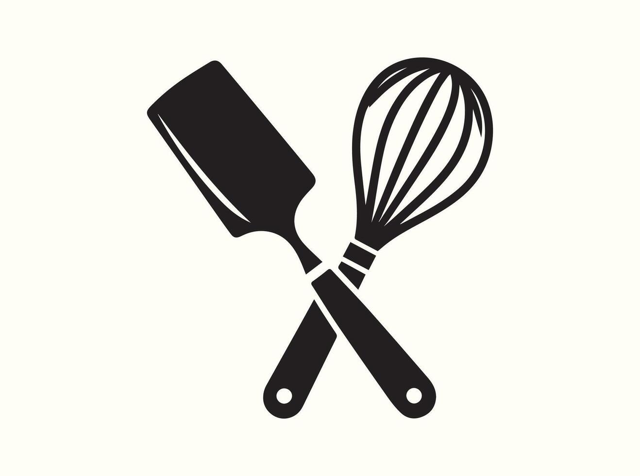 Solid Black Cooking Tool Silhouette on a Clean White Background vector