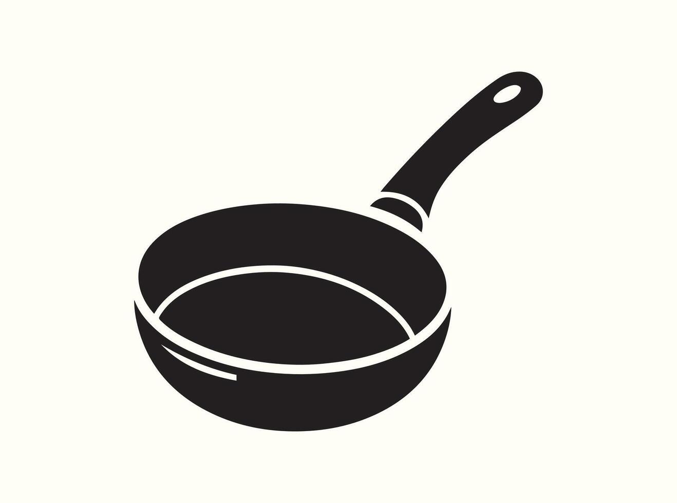 Solid Black Cooking Pan Silhouette Simple and Modern Design vector