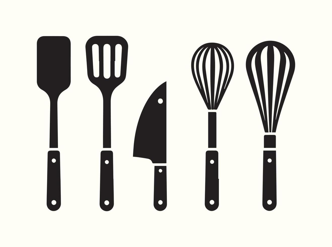 Cooking Utensil Silhouette in Black vector