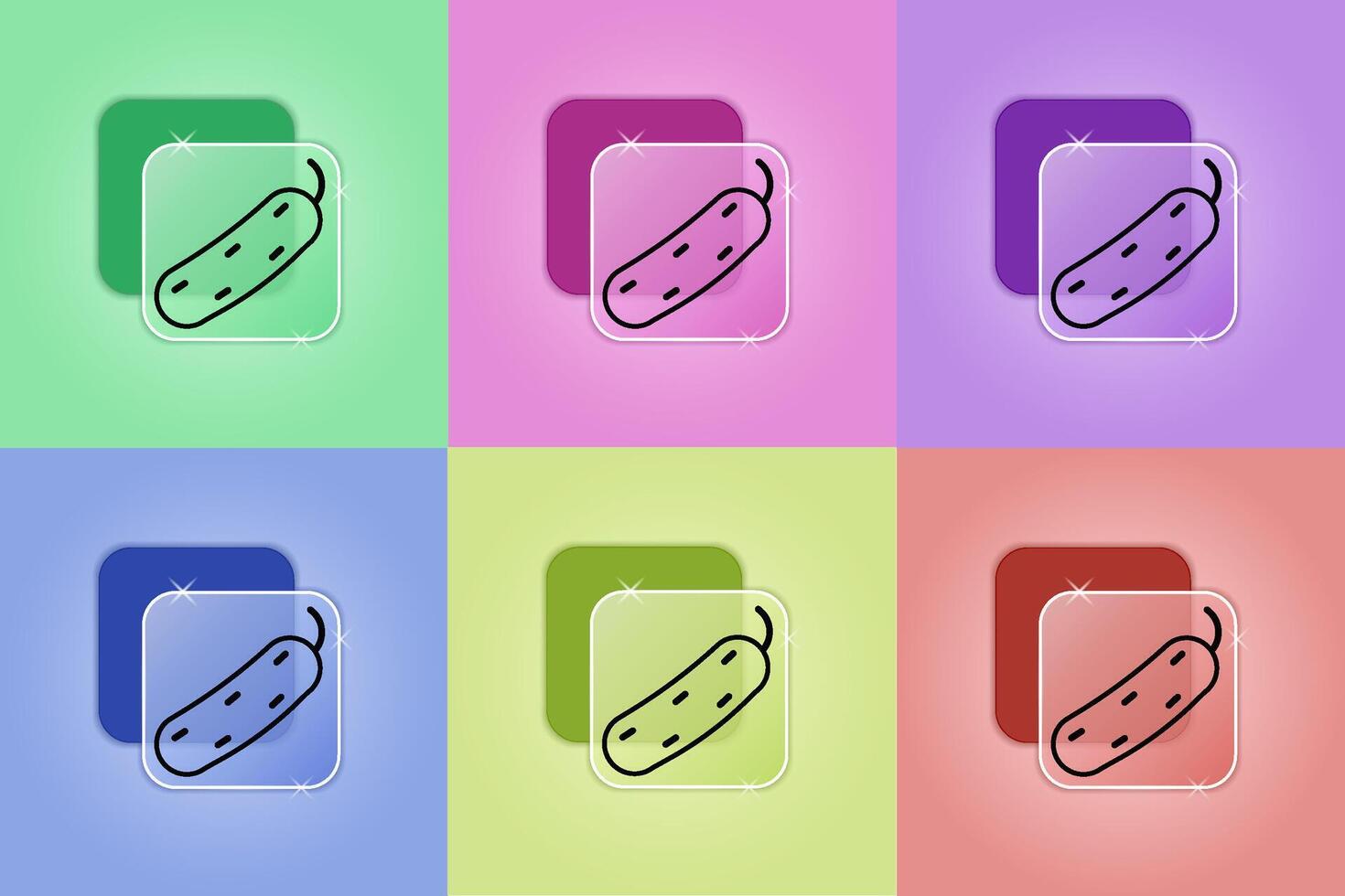 Set of cucumber icons vector