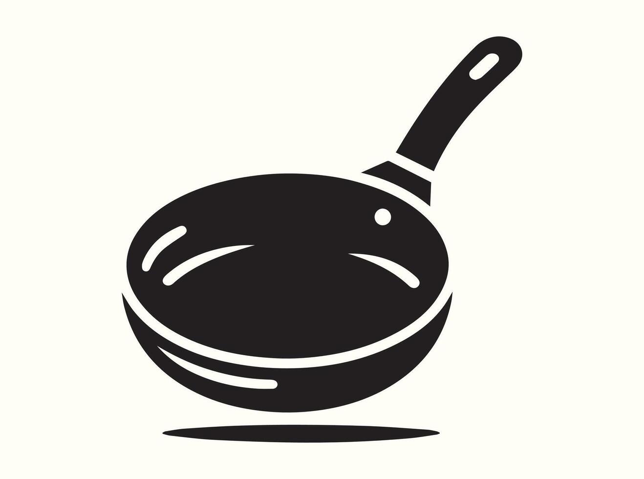 Black Frying Pan Shape Isolated Silhouette vector