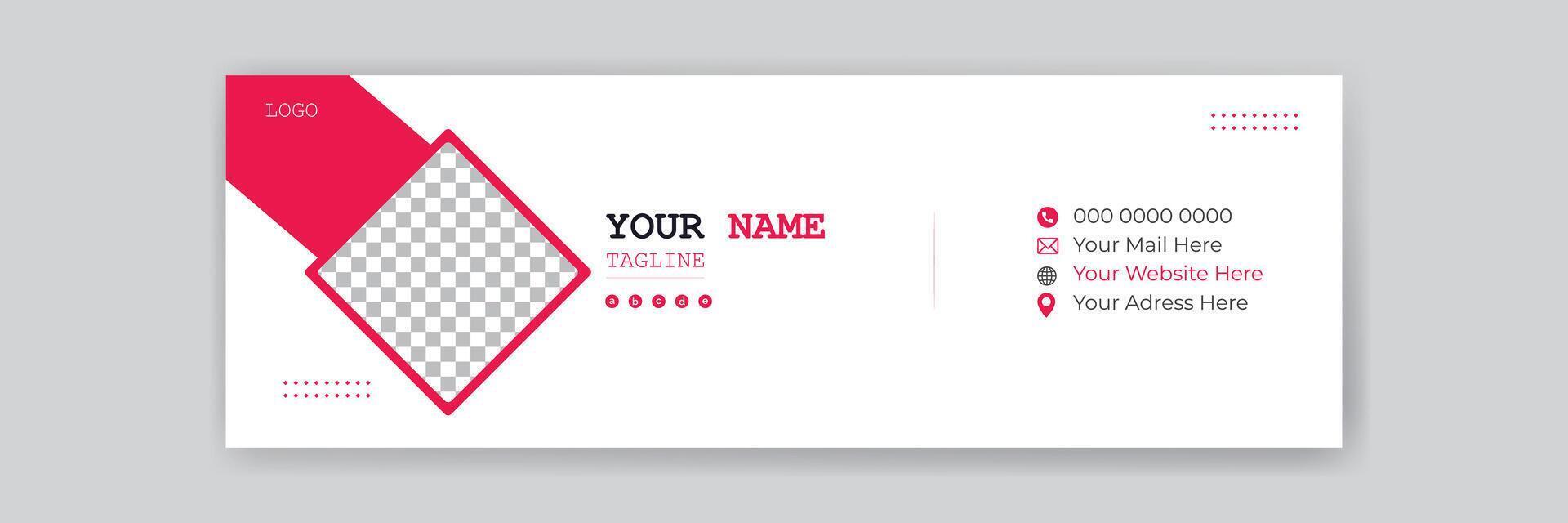 Modern Minimalist Email Signature Template vector