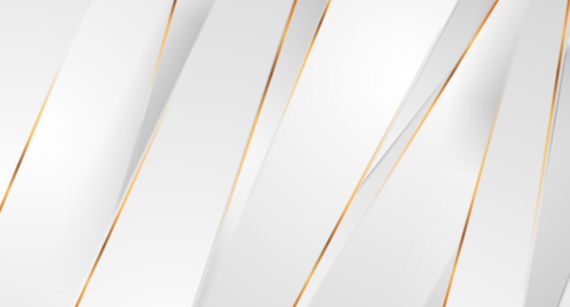 Grey stripes and smooth golden lines abstract modern background vector