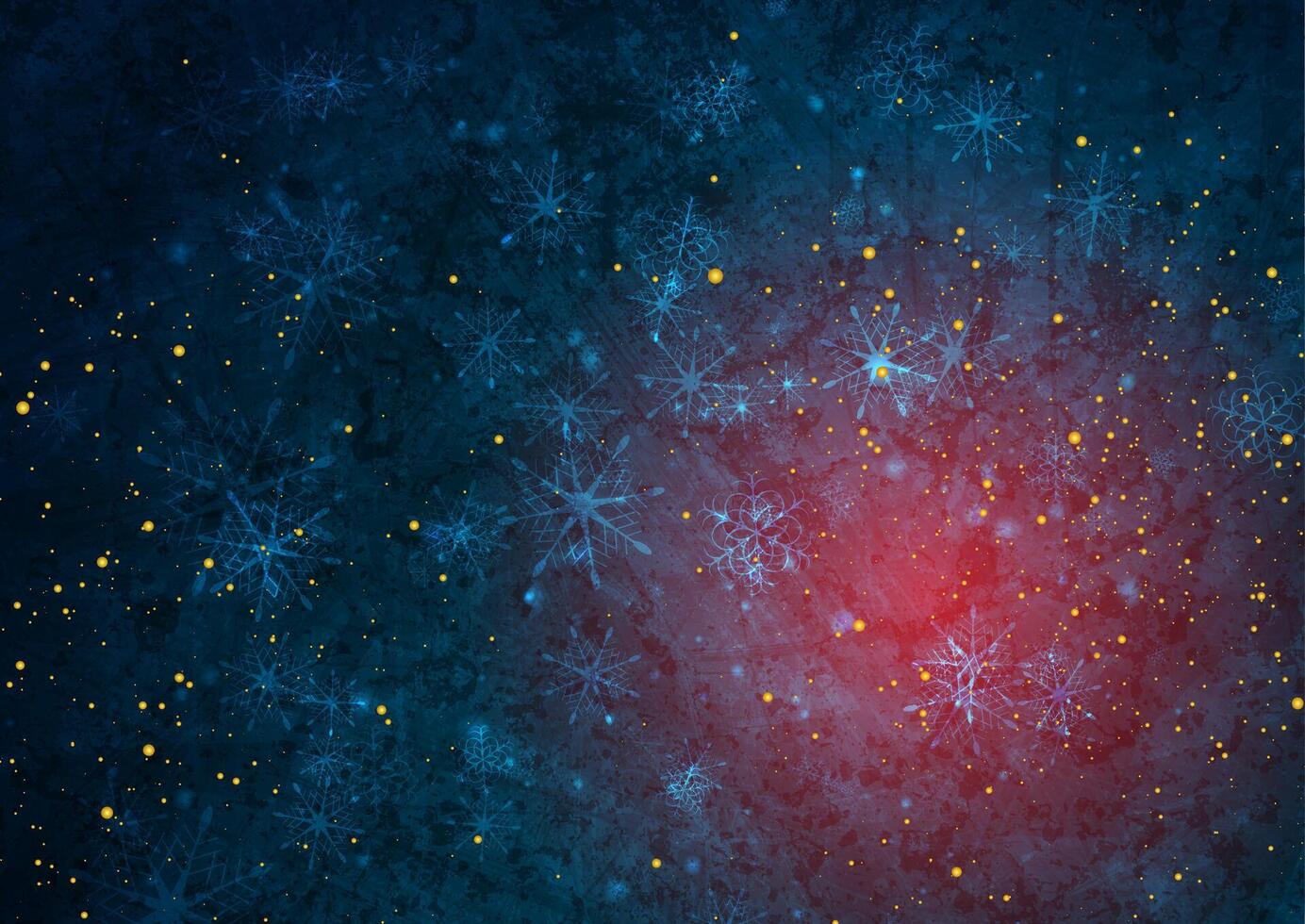 Abstract grunge snowy Christmas background with golden particles vector