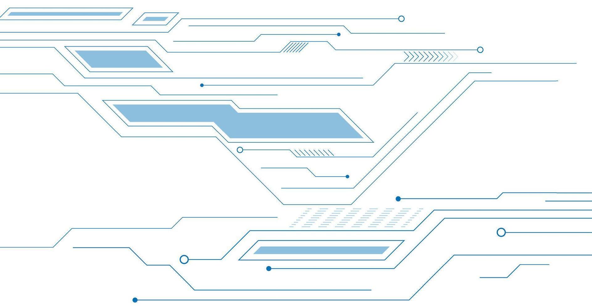 Minimal abstract futuristic tech background with blue circuit board lines vector