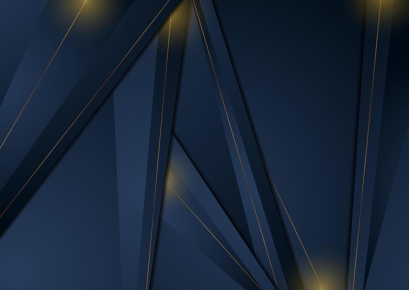 Blue and golden abstract corporate geometric background vector