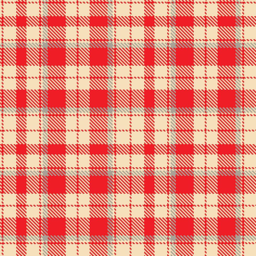 Retro Seamless Tartan in Rich Light Peach tones Textile Design vector