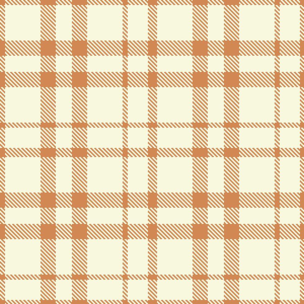 Metallic Clay Brown and Dark Off White Seamless Tartan Textile Design vector