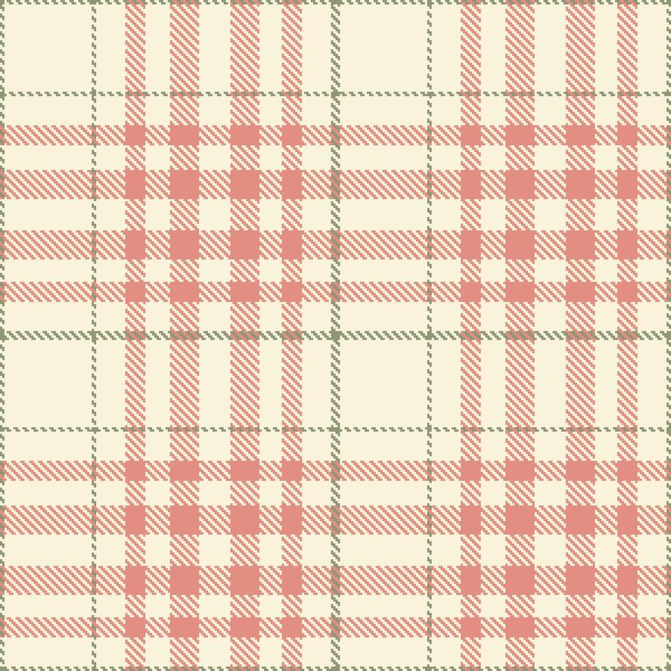 Dark Off White and Dark Blush Seamless Tartan Textile Design vector