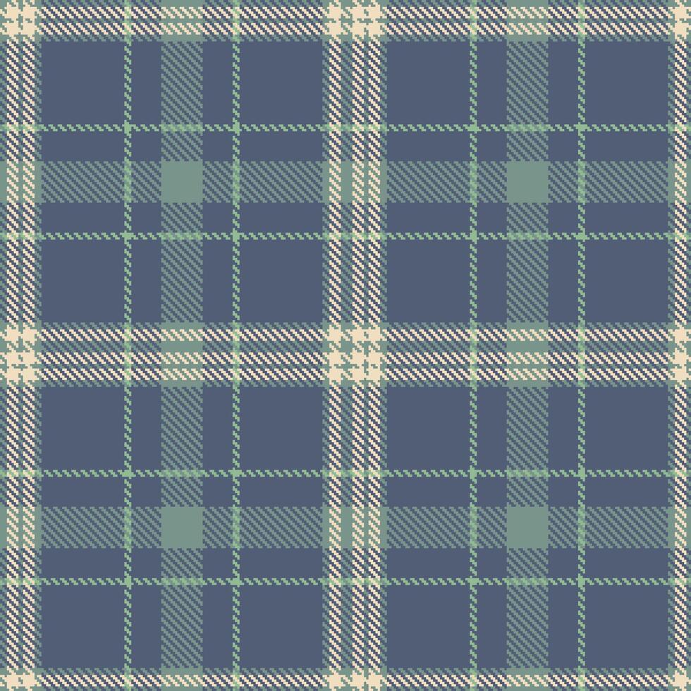 Dark Greyish Teal Seamless Tartan with Bright Slate accents Textile Design vector
