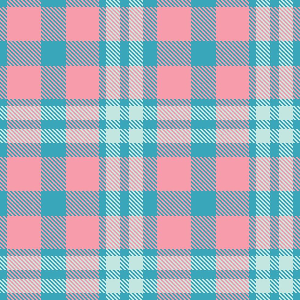 Retro Cool Turquoise Blue Seamless Tartan Textile Design vector
