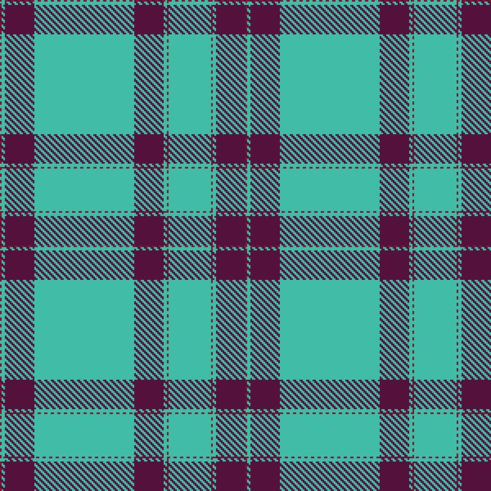 Retro Seamless Tartan in Warm Turquoise tones Textile Design vector