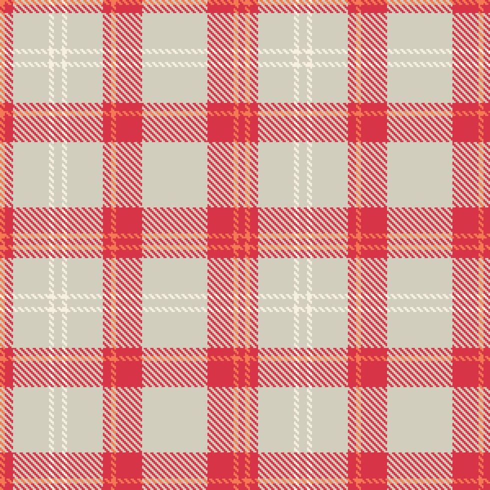 Retro Seamless Tartan in Light Rose Red tones Textile Design vector