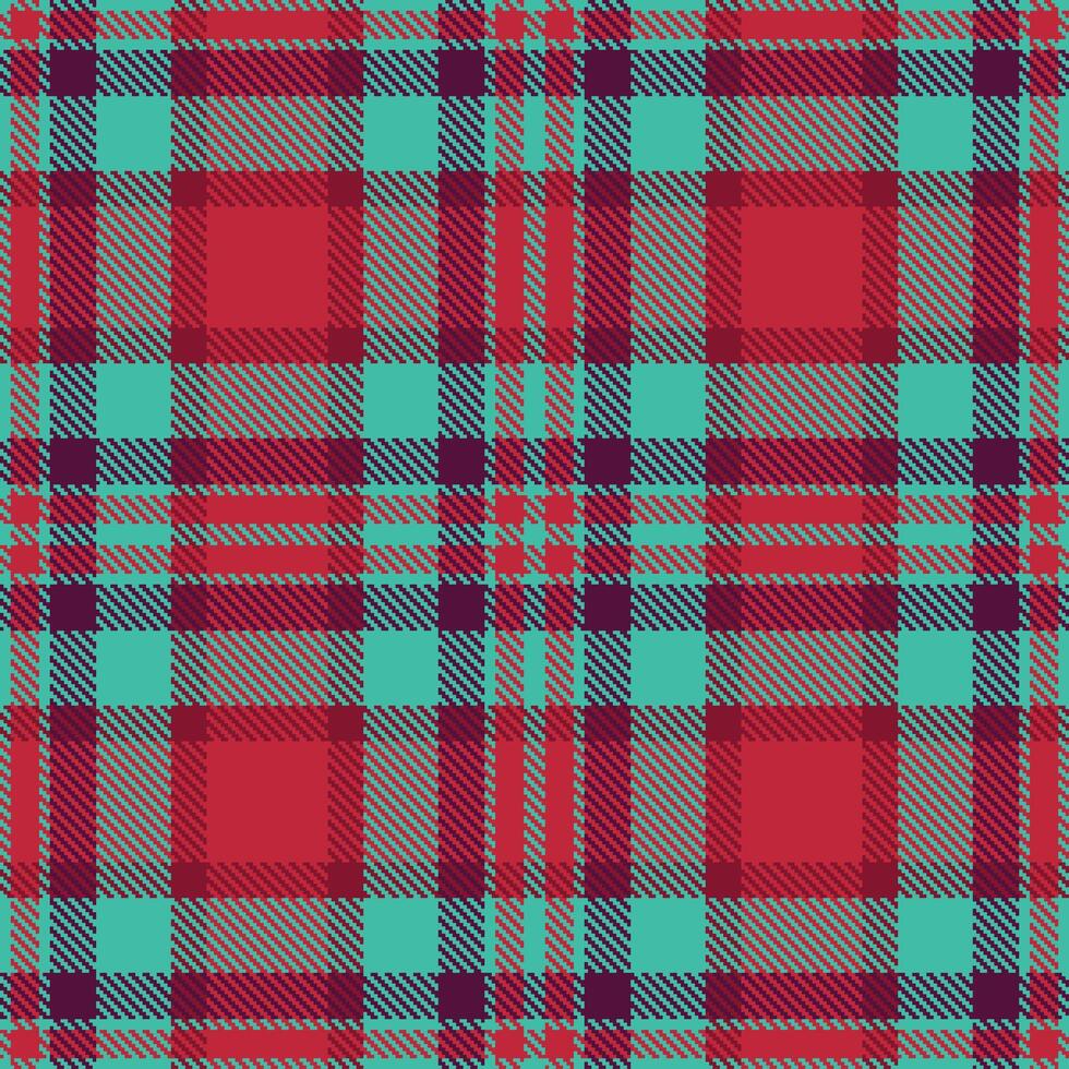 Retro Seamless Tartan in Dark Turquoise tones Textile Design vector