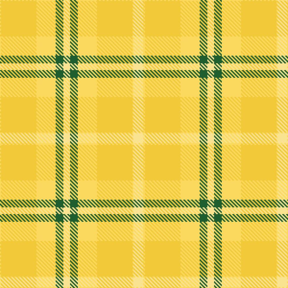 Retro Bright Light Gold Seamless Tartan Textile Design vector