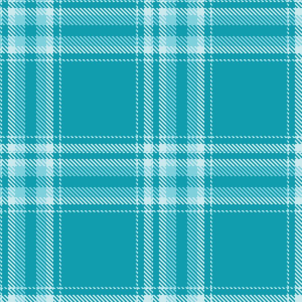 Soft Eggshell Blue Seamless Tartan with Deep Robin's Egg accents Textile Design vector