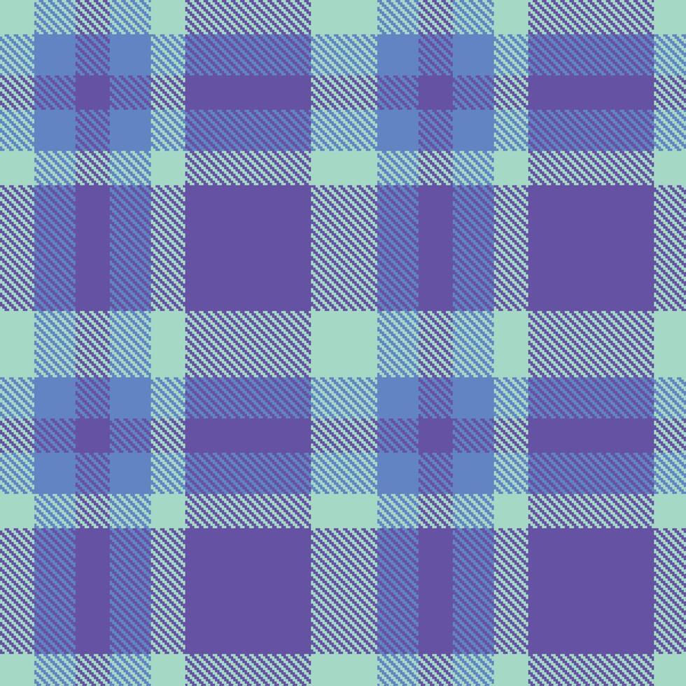 Iridescent Light Aqua Seamless Tartan with Muted Dodger Blue accents Textile Design vector