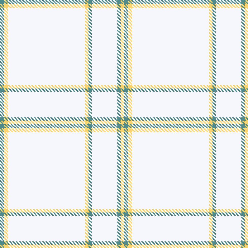 Cool Dusty Teal and Neon Pale Gold Seamless Tartan Textile Design vector