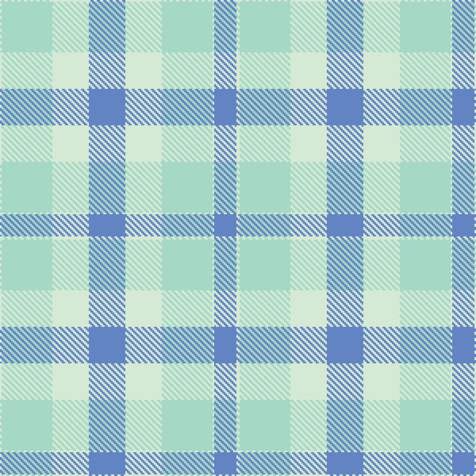 Retro Rich Pale Aqua Seamless Tartan Textile Design vector