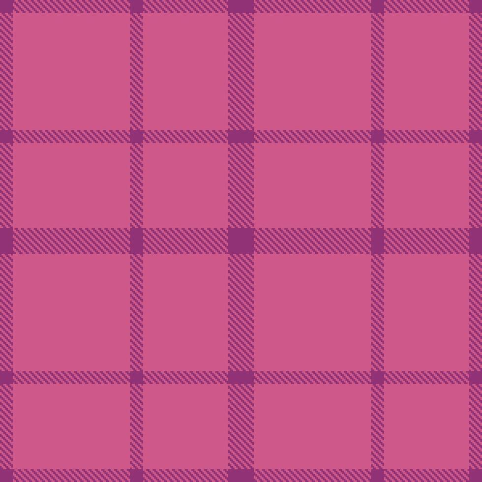 Vivid Light Eggplant Seamless Tartan with Neon Darkish Pink accents Textile Design vector
