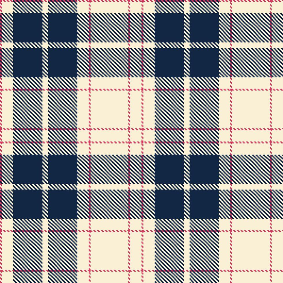 Pale Off White Seamless Tartan with Bright Lipstick accents Textile Design vector