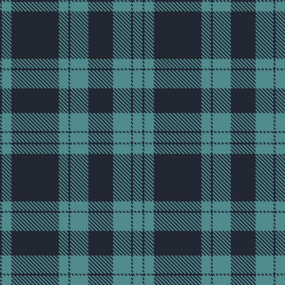 Soft Dark and Deep Dusty Teal Seamless Tartan Textile Design vector