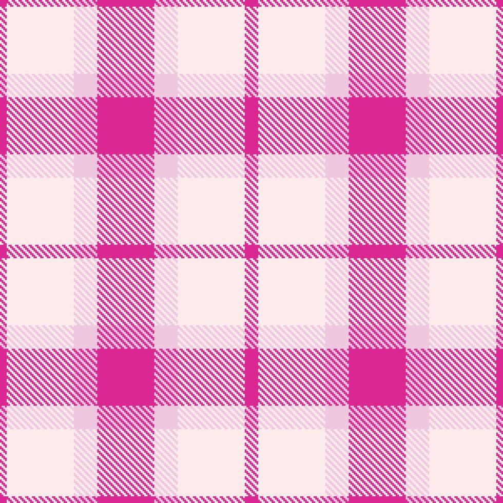 Smoky Shocking Pink Seamless Tartan with Muted Very Light Pink accents Textile Design vector