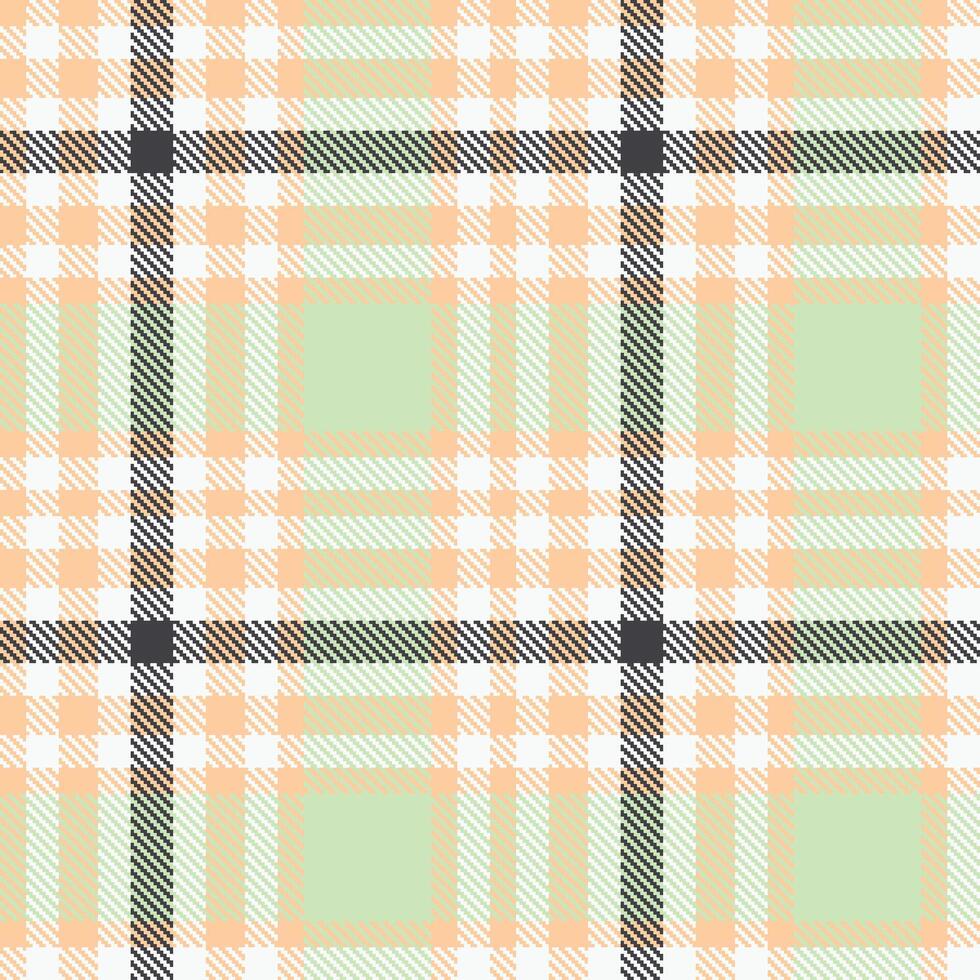 Deep Light Peach Seamless Tartan with Cool Pale Grey accents Textile Design vector