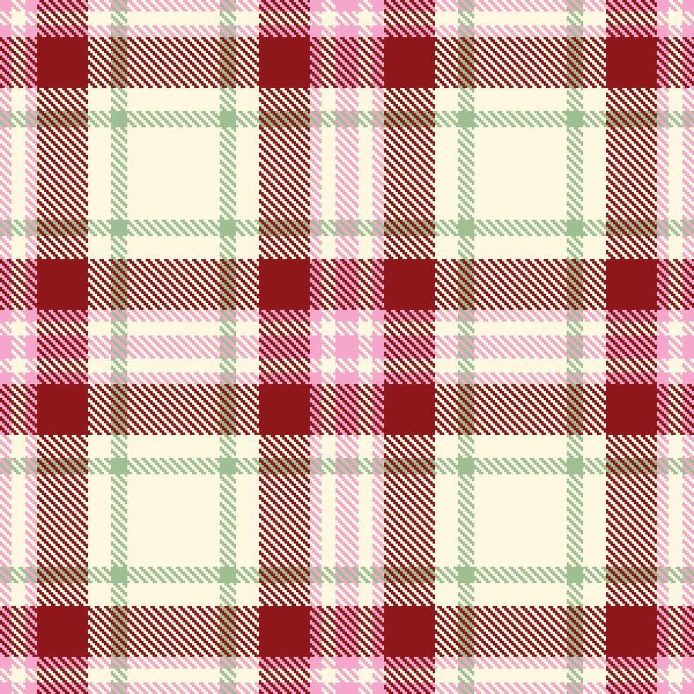 Retro Bright Off White Seamless Tartan Textile Design vector