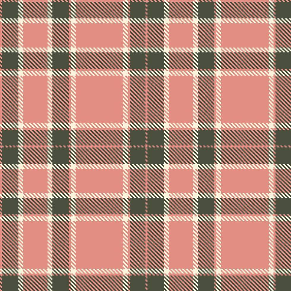 Warm Blush and Smoky Off White Seamless Tartan Textile Design vector