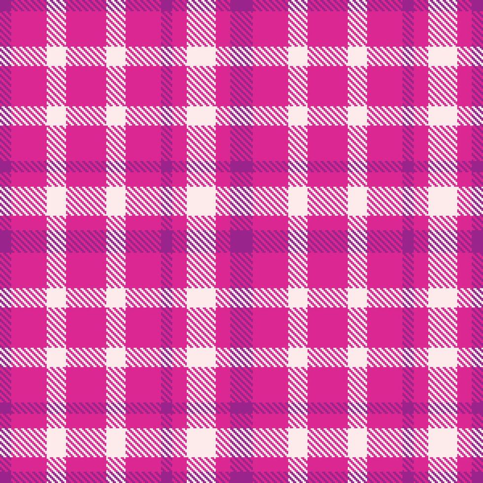 Retro Iridescent Shocking Pink Seamless Tartan Textile Design vector