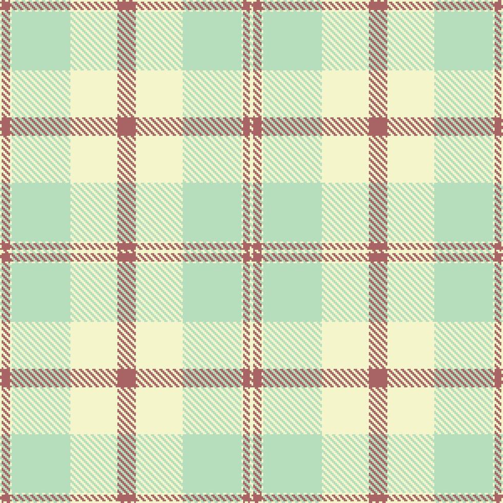Warm Ecru and Deep Dusky Rose Seamless Tartan Textile Design vector
