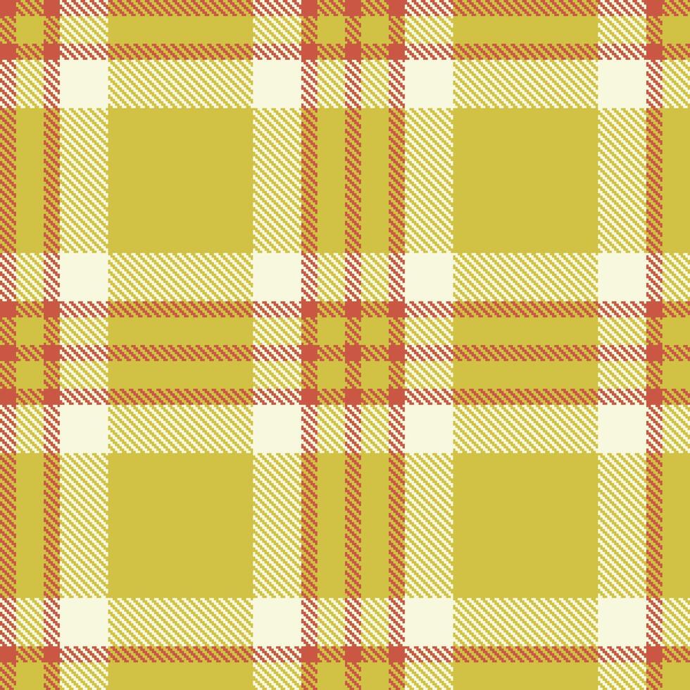 Rich Dark Coral and Deep Dull Yellow Seamless Tartan Textile Design vector