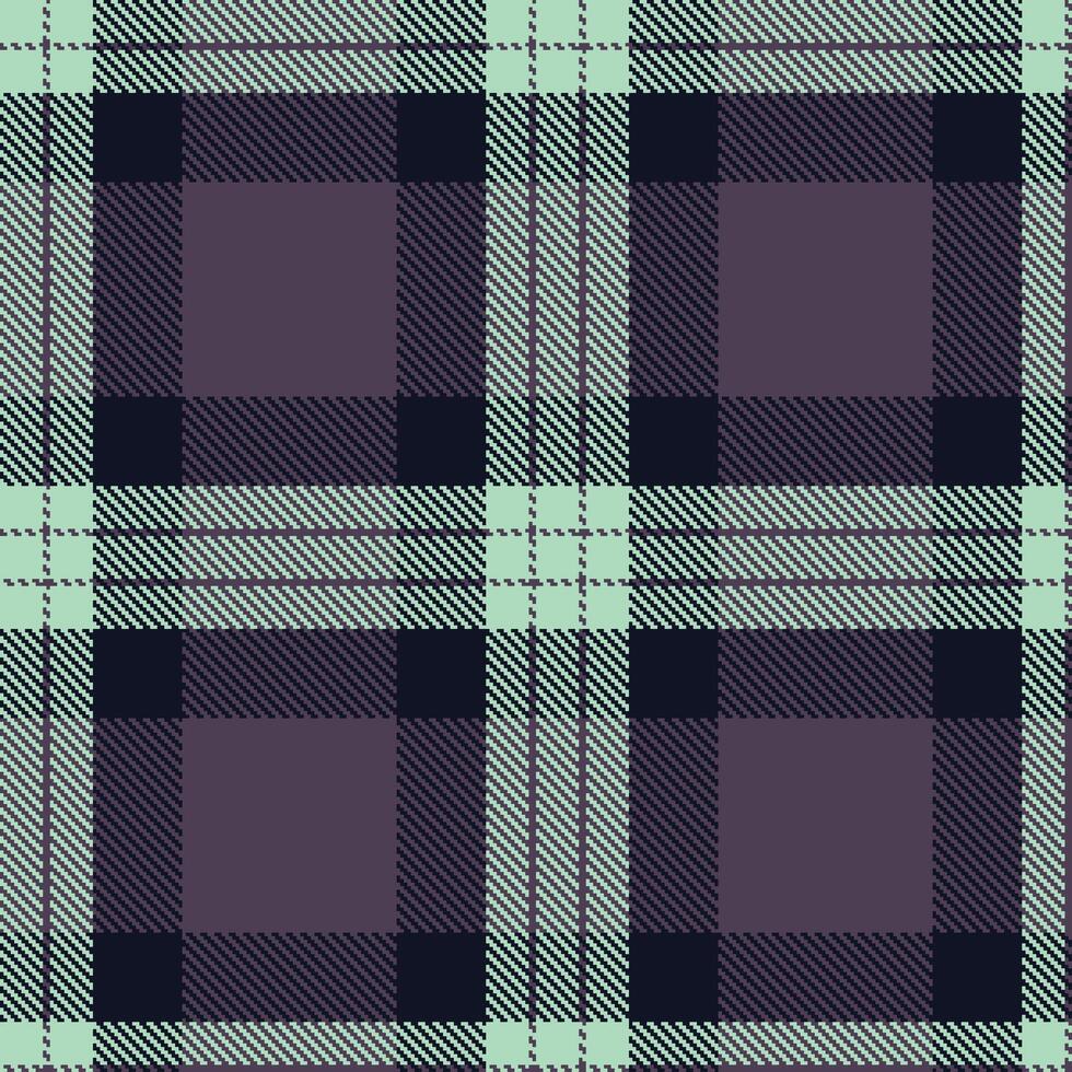 Retro Cool Pale Turquoise Seamless Tartan Textile Design vector