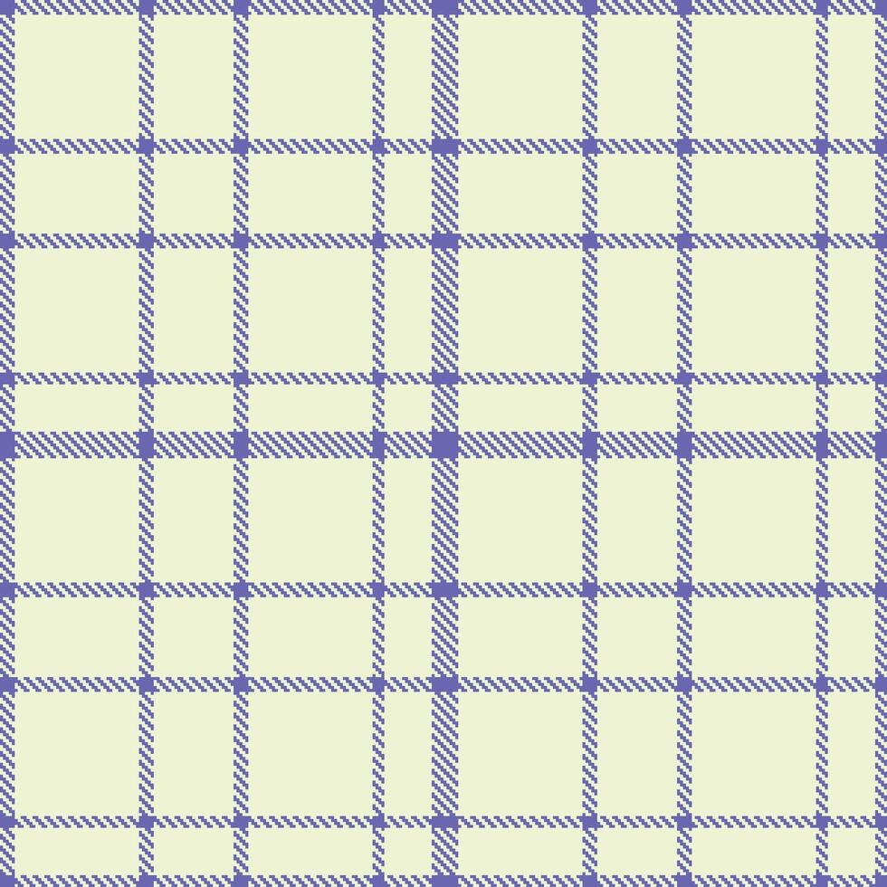Bright Iris Seamless Tartan with Dusty Off White accents Textile Design vector