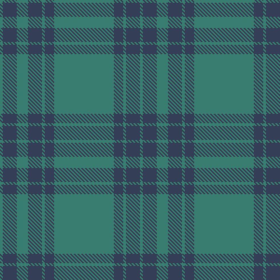 Vivid Blue Green Seamless Tartan with Dusty Dark Grey Blue accents Textile Design vector