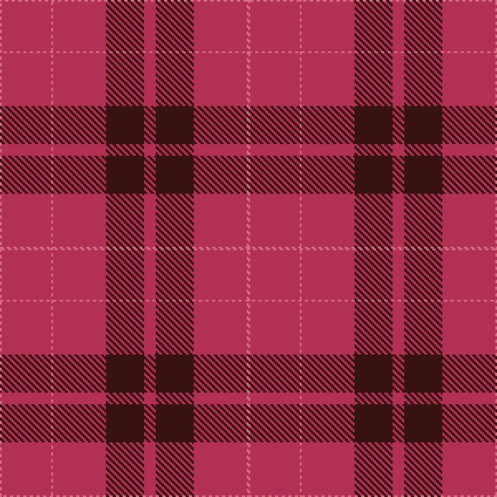 Dark Deep Rose and Deep Pinkish Seamless Tartan Textile Design vector