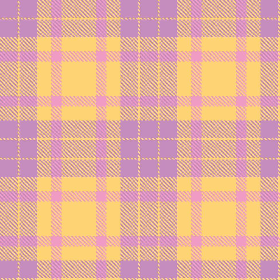 Dusty Wheat Seamless Tartan with Soft Lavender Pink accents Textile Design vector