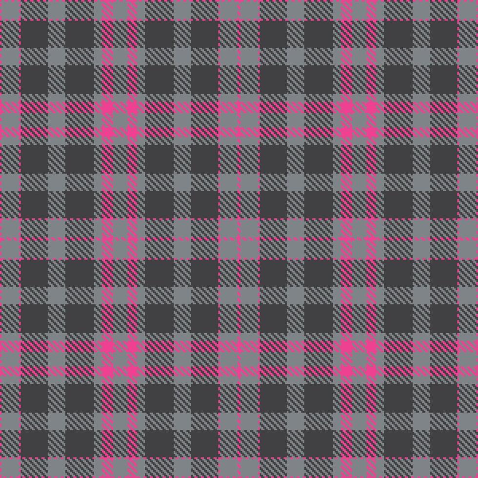 Pastel Medium Grey Seamless Tartan with Iridescent Barbie Pink accents Textile Design vector