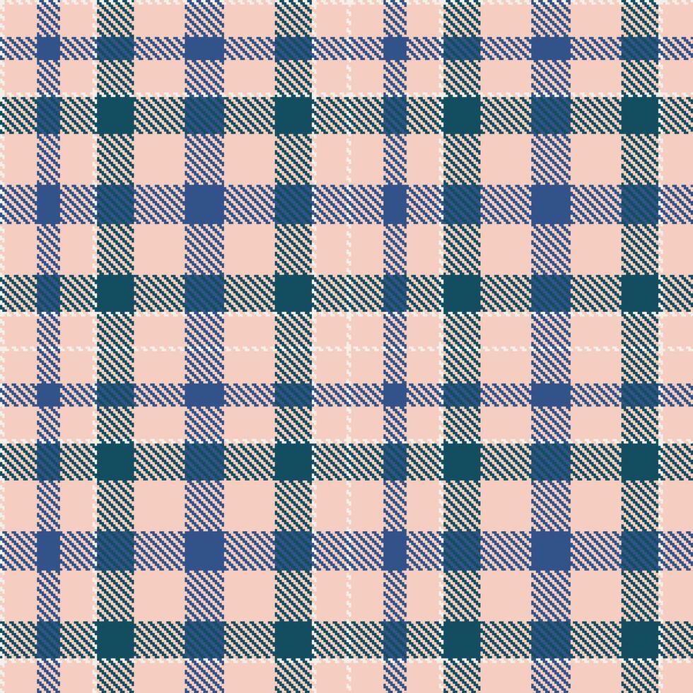 Retro Seamless Tartan in Soft Light Peach tones Textile Design vector