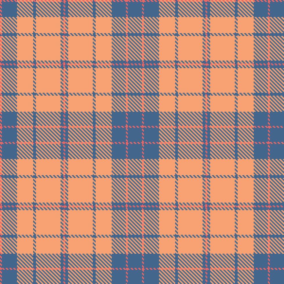 Vivid Denim Seamless Tartan with Metallic Peach accents Textile Design vector