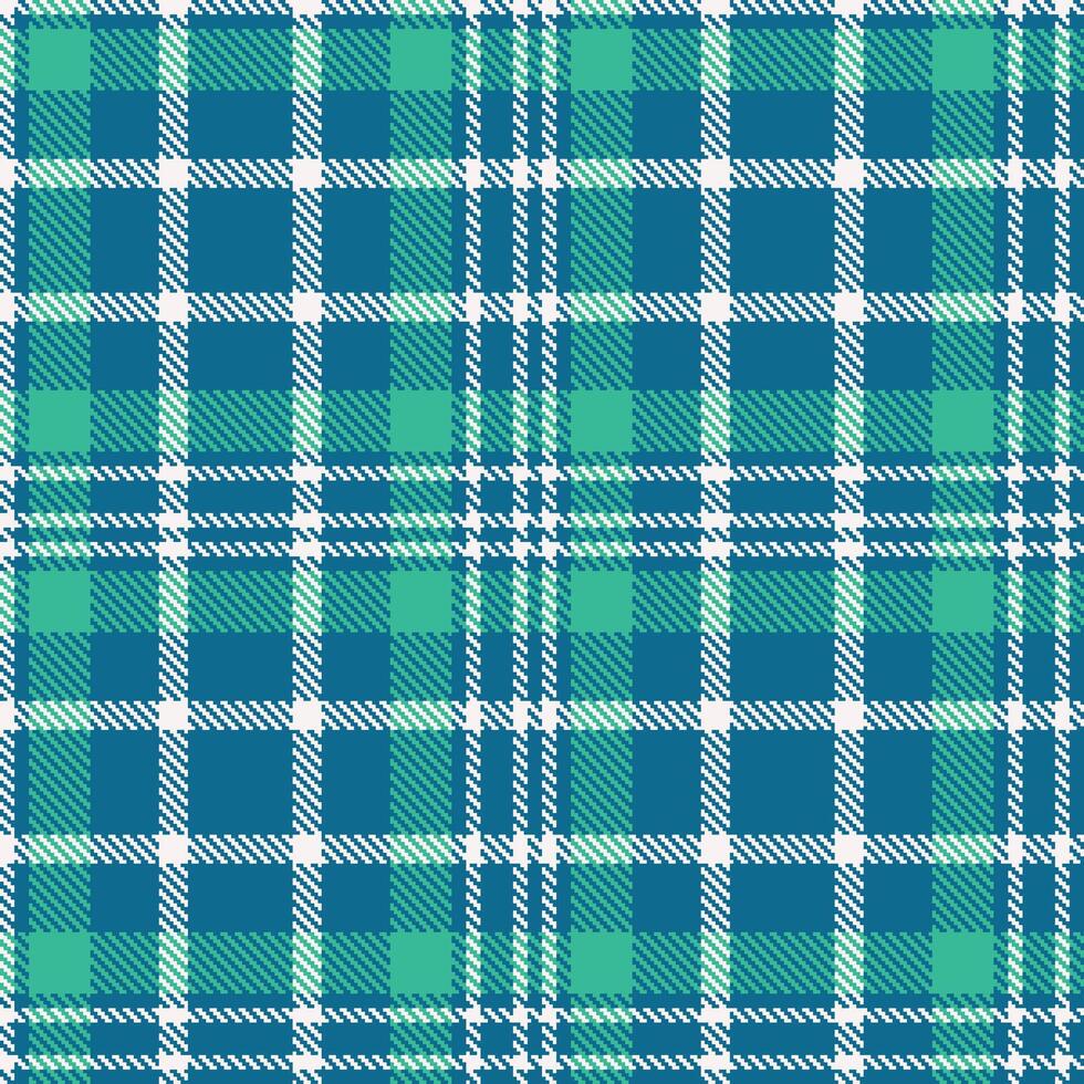 Retro Metallic Ocean Blue Seamless Tartan Textile Design vector